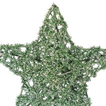 Product Green Wire Star Decoration Set, 10 cm and 7 cm, Pack of 12