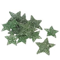 Product Green Wire Star Decoration Set, 10 cm and 7 cm, Pack of 12