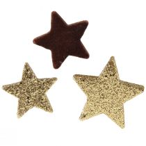 Product Stars Confetti Mix Brown and Gold Christmas Decoration 4cm/5cm 40pcs