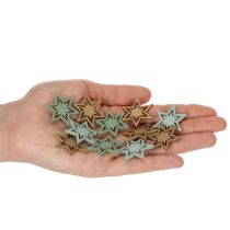 Product Wooden Star Table Scatter Decorations 3cm Mixed Colours Pack of 72