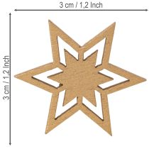 Product Wooden Star Table Scatter Decorations 3cm Mixed Colours Pack of 72