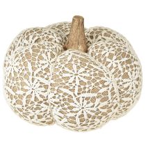 Product Fabric pumpkin decoration jute lace white/beige vintage decoration Ø18cm