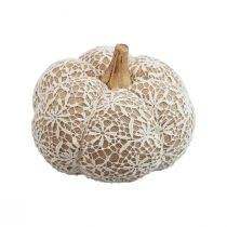 Product Fabric pumpkin decoration jute lace white/beige vintage decoration Ø18cm