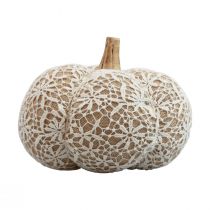 Product Fabric pumpkin decoration jute lace white/beige vintage decoration Ø18cm