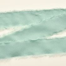 Product Fabric ribbon decorative ribbon with fringes sage green 40mm 15m