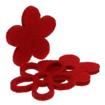 Product Scatter decoration felt flower red assorted in mix Ø4cm 72 pcs