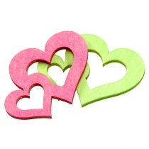 Product Scatter wooden hearts assorted. 4cm 72pcs