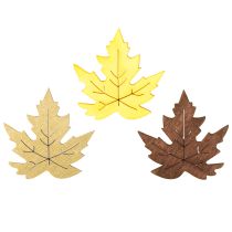 Product Scatter decoration maple leaves yellow, brown, platinum assorted 4cm 72 pcs