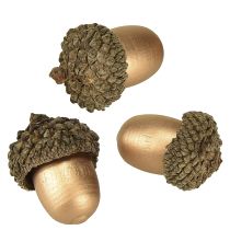 Product Scatter decoration acorns autumn winter gold 3cm 36 pcs