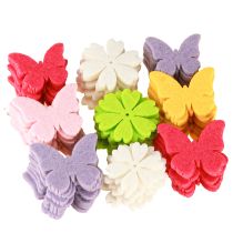 Product Scatter Decoration Spring Butterfly Flowers 6 Colors 4cm 72 Pcs