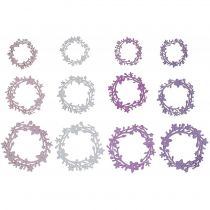 Scatter decoration wooden flower wreath scatter parts spring colored Ø3-5cm 24p