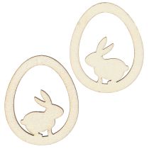 Product Easter decorations for crafts, bunny egg, natural wood, 4 cm, 72 pieces
