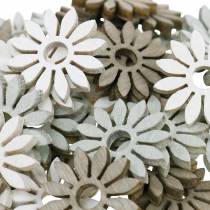 scatter flower brown, light gray, white wooden flowers to scatter 144p