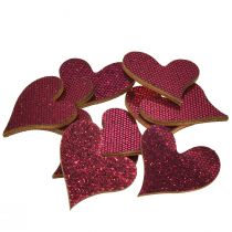 Product Scatter decoration heart purple 3-5cm 48 pcs