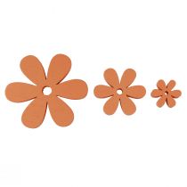 Scatter decoration wood flowers blossoms orange summer Ø2–6cm 20pcs