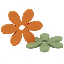 Product Scatter decoration wood flowers colored table decoration Ø3-4cm 48pcs