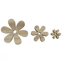 Scatter decoration wood flowers natural brown table decoration Ø2–6cm 20pcs