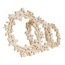 Product Scatter decoration wooden flower wreath scatter parts spring white Ø3–5cm 24p