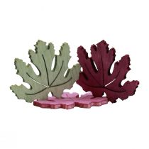 Product Scatter decoration wooden autumn leaves table decoration purple pink green 4 cm 72 pcs