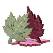 Product Scatter decoration wood autumn leaves table decoration colored 3x4cm 72p