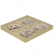 Product Scatter decoration wood, scatter pieces spring Easter pink 2–4cm 64p