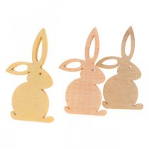 Product Scatter decoration wood, scatter pieces Easter, Easter bunny yellow tones 4cm 72p