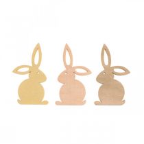 Product Scatter decoration wood, scatter pieces Easter, Easter bunny yellow tones 4cm 72p