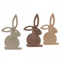 Product Scatter decoration wooden Easter bunny brown tones 4cm 72 pieces