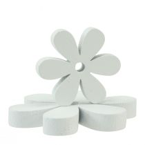 Product Scatter decoration wooden table decoration white flowers Ø2cm–6cm 20 pcs