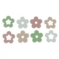 Product Scattered decoration wooden flowers table decoration colored 2 motifs Ø3cm 24 pcs
