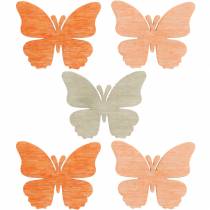 scatter butterfly wooden butterflies summer decoration orange, apricot, brown 144p