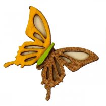 Product Scatter decoration butterflies wood green/yellow/orange 3×4cm 24 pcs