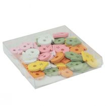 Product Scatter decoration bird house wooden table decoration colored 2.5-3.5cm 48 pcs