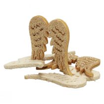 Product Sprinkles Christmas wooden angel wings glitter 3×4cm 72p
