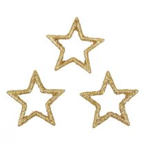 Product Scatter decoration Christmas stars golden glitter Ø4cm 120pcs