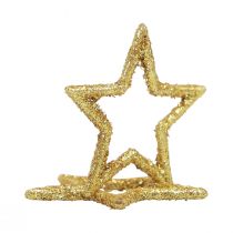 Product Scatter decoration Christmas stars golden glitter Ø4cm 120pcs