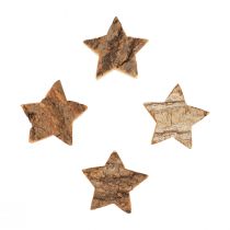 Scatter decoration Christmas stars wooden stars with bark Ø5cm 12pcs