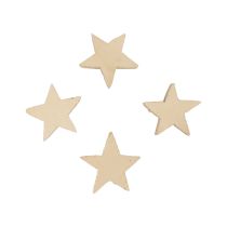 Scatter decoration Christmas stars natural wooden stars Ø4cm 24pcs