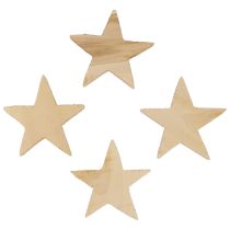 Product Scatter Decoration Christmas Stars Natural Wooden Stars Ø5.5cm 12 Pcs