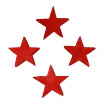 Product Scatter decoration Christmas stars red wooden stars Ø4cm 24 pcs