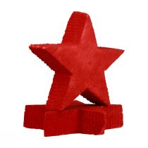 Product Scatter decoration Christmas stars red wooden stars Ø4cm 24pcs