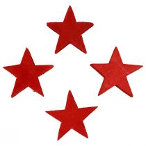 Product Scatter decoration Christmas stars red wooden stars Ø5.5cm 12pcs