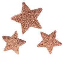 Product Scatter decoration Christmas stars scattered stars pink Ø4/5cm 40pcs