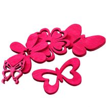 Wooden Scatter Decoration Pink Assorted 2cm - 4cm 72pcs