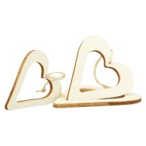 Wooden hearts decorative hanger wooden decorative heart natural 6/8/10/12cm 16pcs