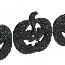 Product Scatter decoration Halloween pumpkin decoration 4 cm black, glitter 72 pcs