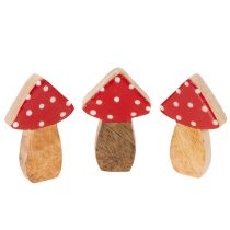 Product Mushroom Decorations Wooden Set for Table and Gift Decoration 6cm 8pcs