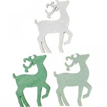 Product Scatter decoration Christmas wooden deer green 4×3cm 72 pcs