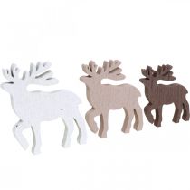 Product Scatter decoration Christmas reindeer Christmas decoration wood 48 pcs