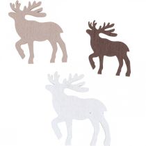 Product Scatter decoration Christmas reindeer Christmas decoration wood 48 pieces